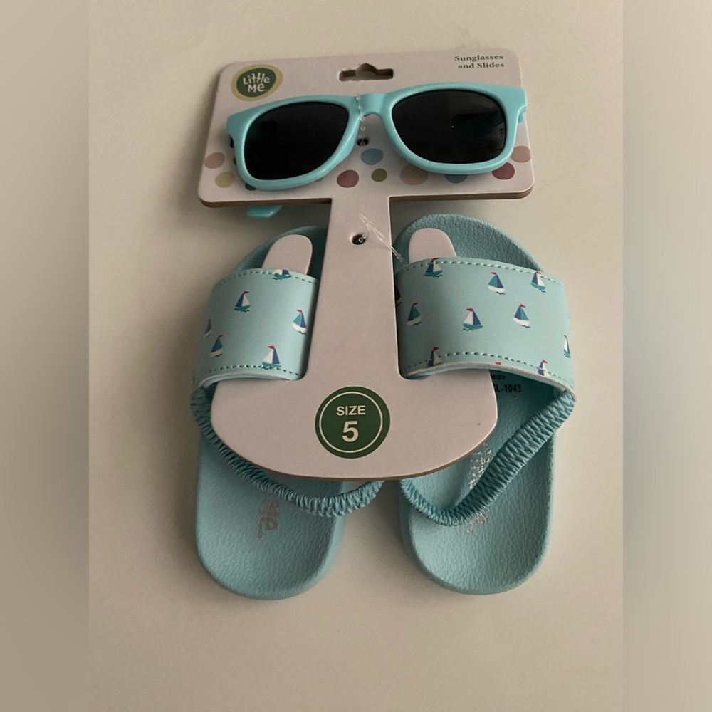 New Little Me Sunglasses and Shoes Aqua Size 5 Unisex UV400 Summer
